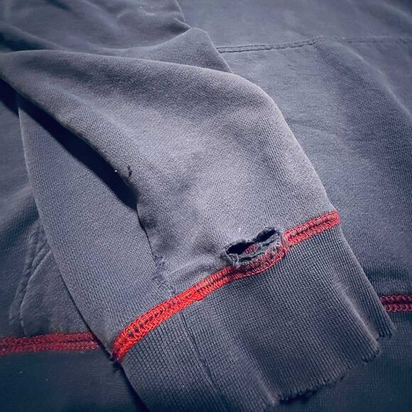 BOCA Authentic Hoodie Navy Blue Red Trim XL/TG Vintage Style AS-IS - Picture 4 of 11